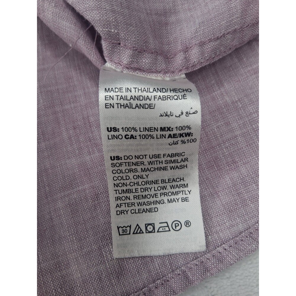 Chico’s Size 3 No-Iron Linen Shirttail High-Low Tunic Top Blouse Purple US 16/18 - Picture 14 of 14